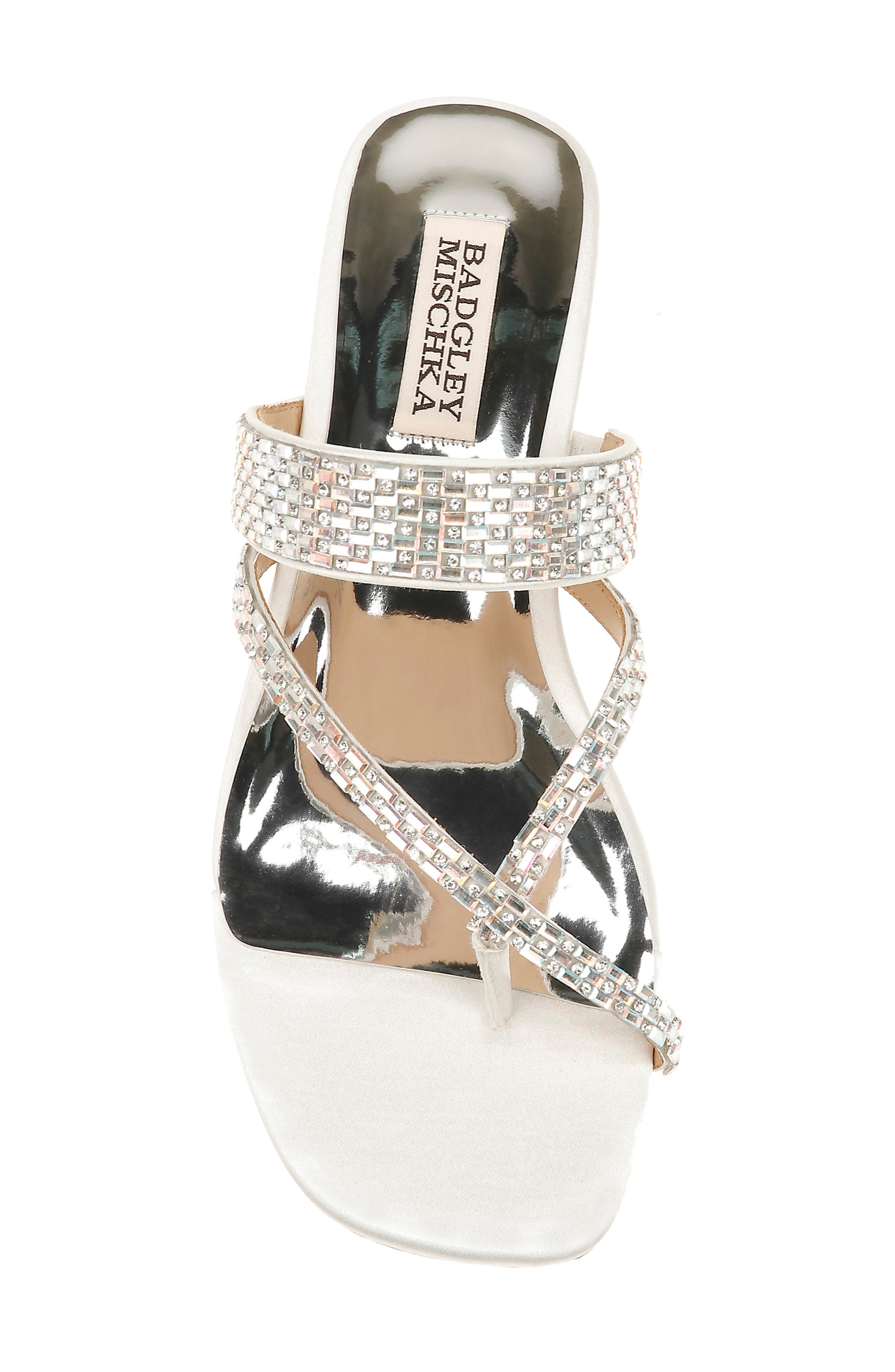 Zelah Embellished Sandal, Alternate, color, SOFT WHITE SATIN