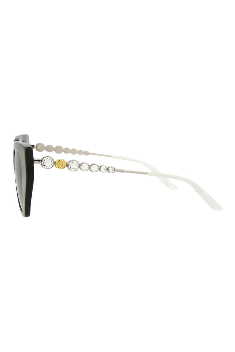 53mm Cat Eye Sunglasses, Alternate, color, BLACK SILVER GREY