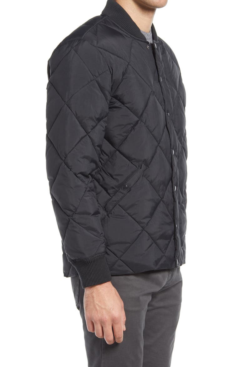Quilted Puffer Jacket, Alternate, color, ALMOST BLACK