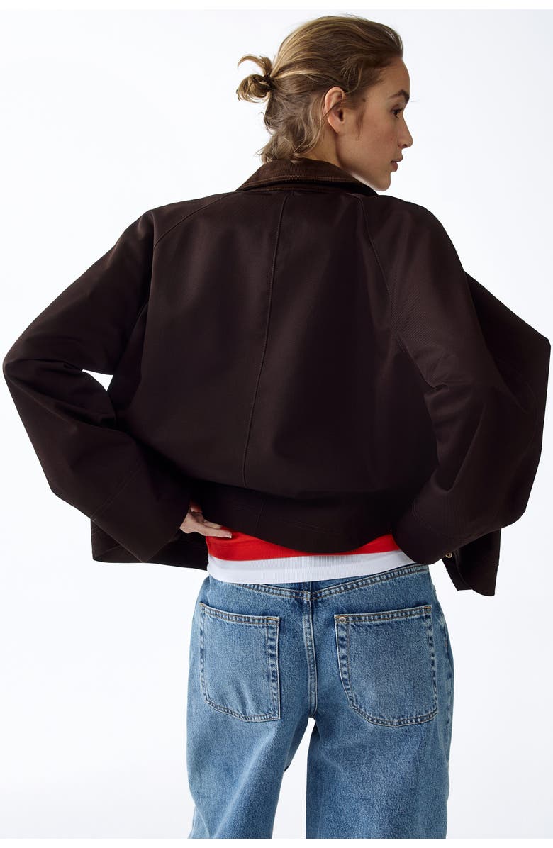 H&M Jacket with corduroy collar, Alternate, color, Dark Brown