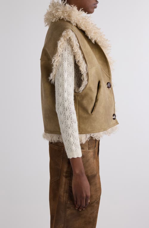 Isabel Marant Étoile Clara Faux Shearling Reversible Vest In Brown