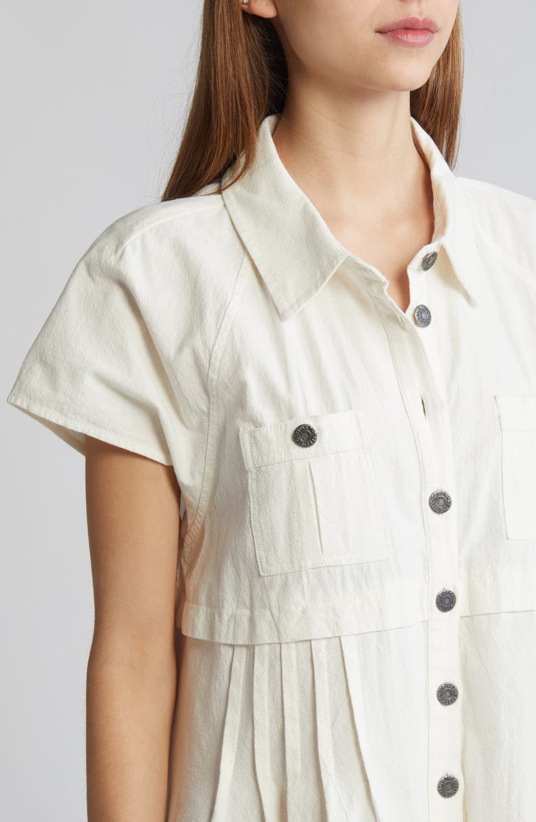 Free People Ronnie Cotton Poplin Mini Shirtdress, Alternate, color, 
