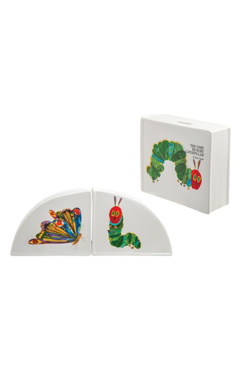 Godinger Very Hungry Caterpillar Stoneware Book Bank & Bookends, Main, color, 