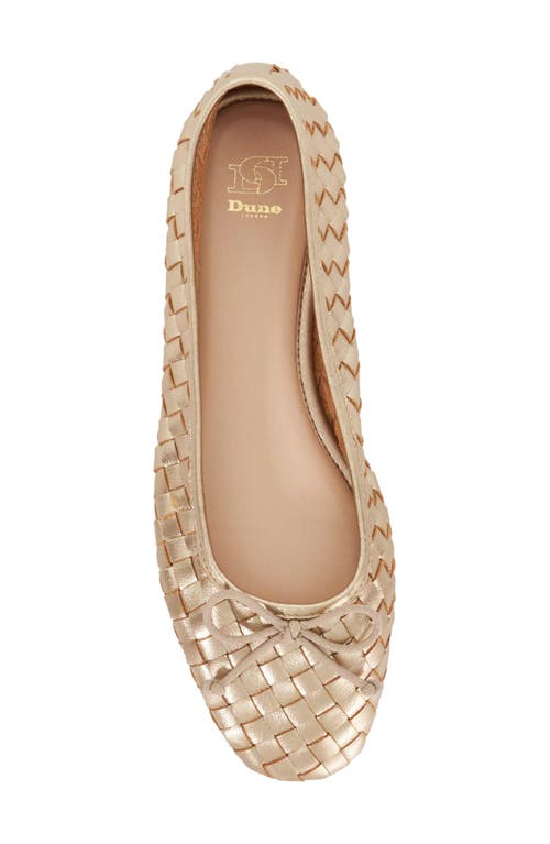 Dune London Heat Leather Ballet Flat In Gold