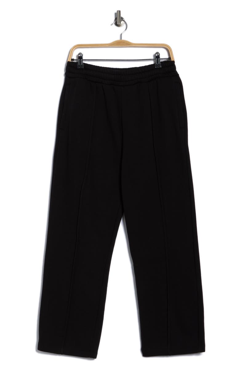DENIM AND FLOWER Relaxed Fit Front Seam Knit Pants, Alternate, color, Black