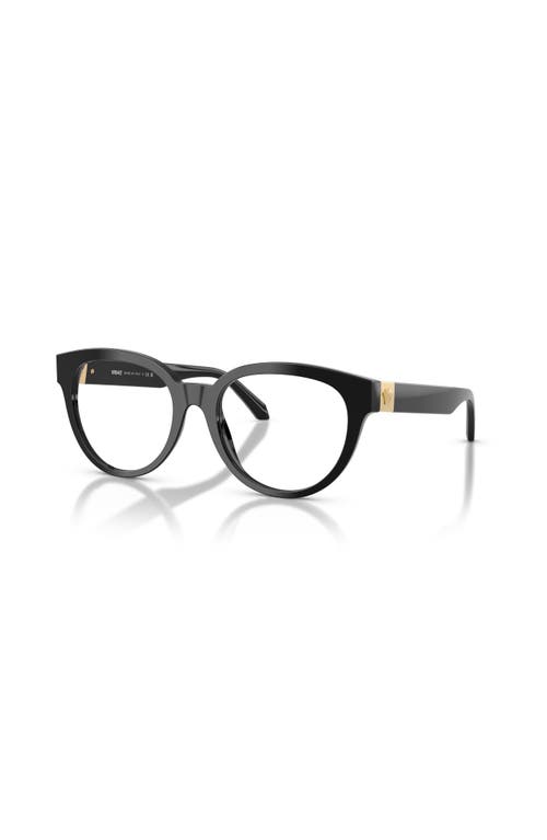 Versace 53mm Round Optical Glasses In Black