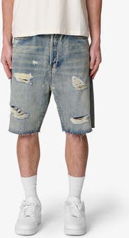 mnml Ripped Baggy Denim Shorts