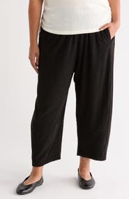 MAX STUDIO Corduroy Knit Crop Barrel Leg Pants