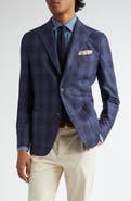 Eleventy Plaid Wool Blend Sport Coat