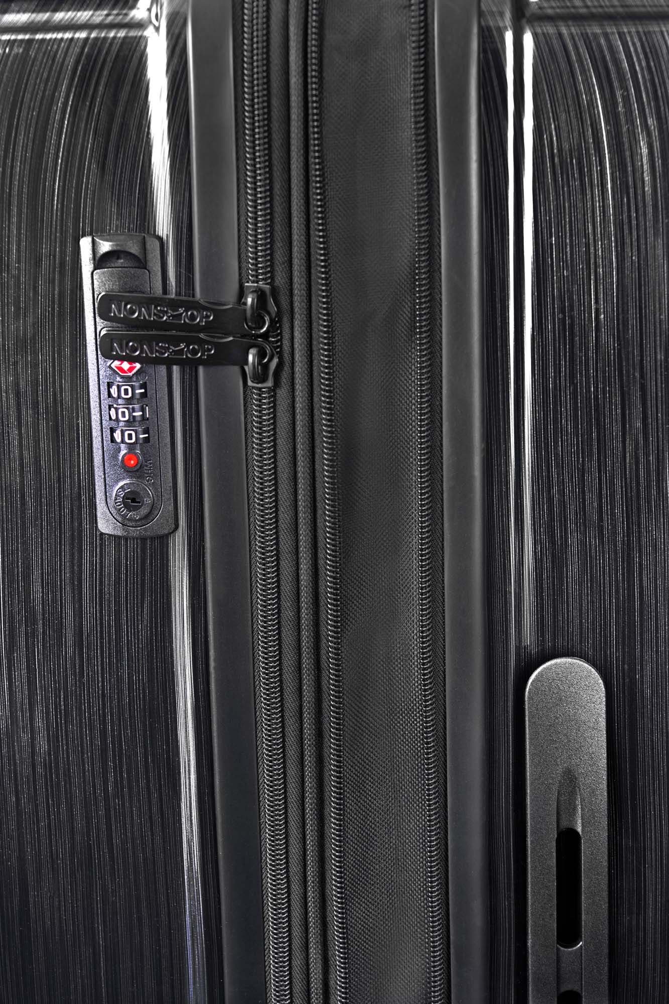 NONSTOP New York Elite Lightweight Expandable 3 Piece spinner Luggage Set  +3 packing cubes, Alternate, color, Charcoal