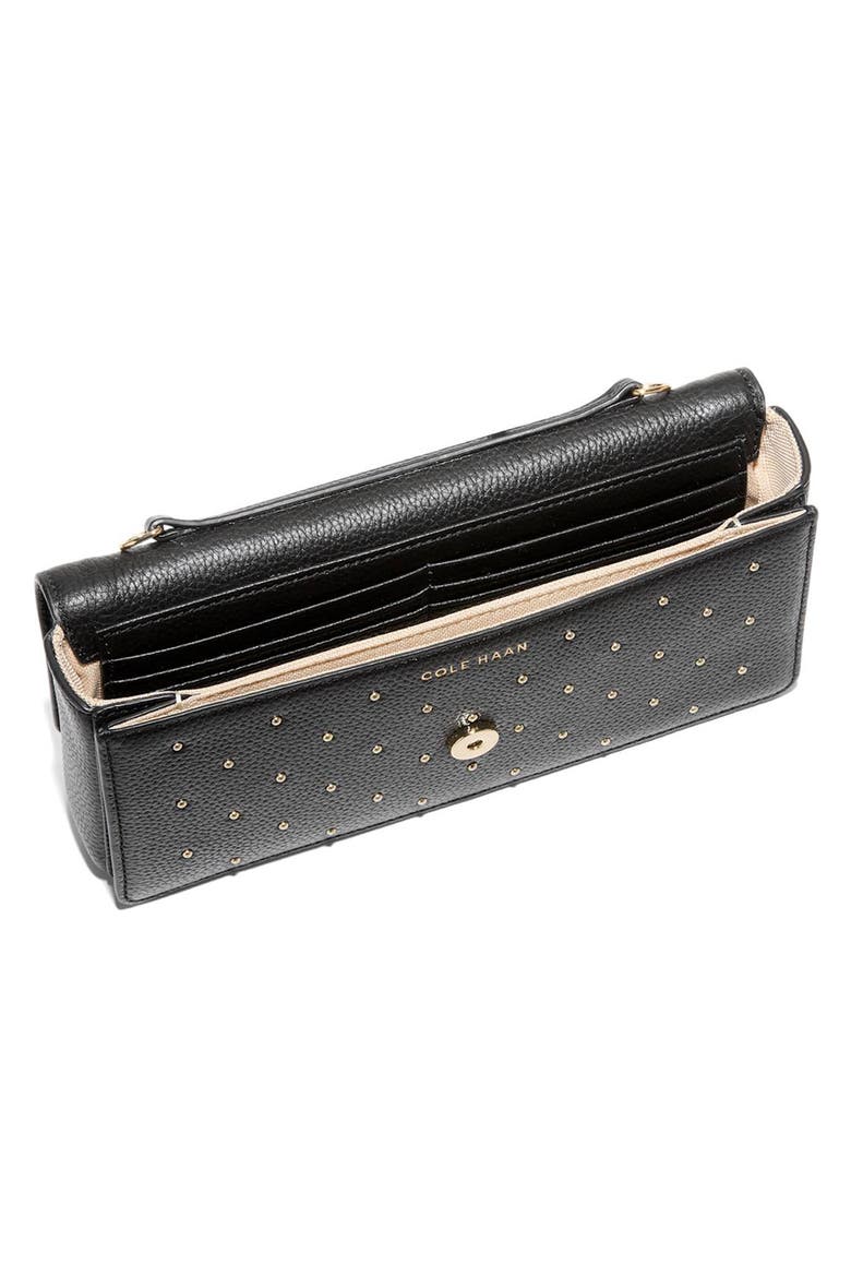 Daniella Leather Wallet on a Chain, Alternate, color, BLACK STUDS