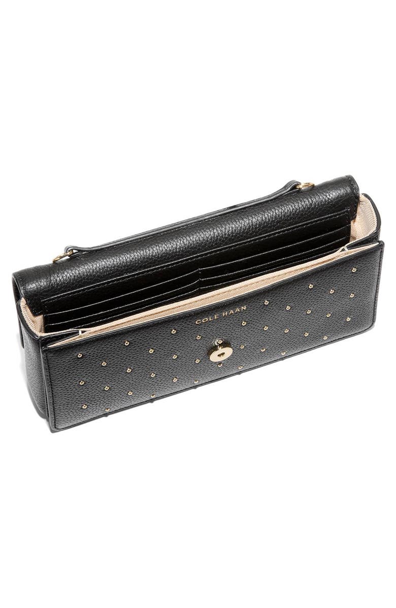 Cole Haan Daniella Leather Wallet on a Chain, Alternate, color, Black Studs