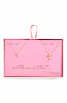Leith CZ You & Me Sun Pendant Necklace Set