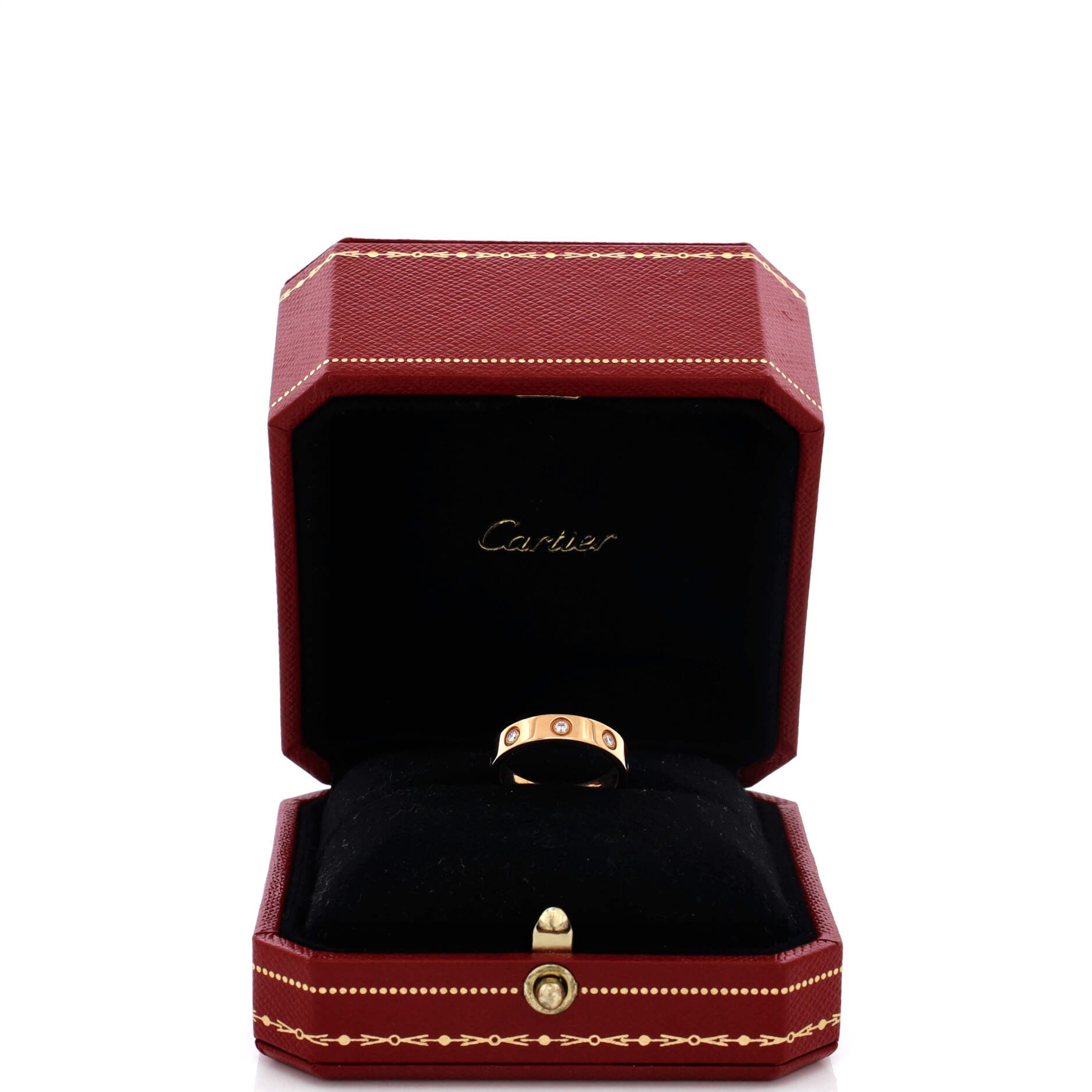 Love Wedding Band 8 Diamonds Ring 18K Rose Gold with Diamonds, Alternate, color, Metallic Gold