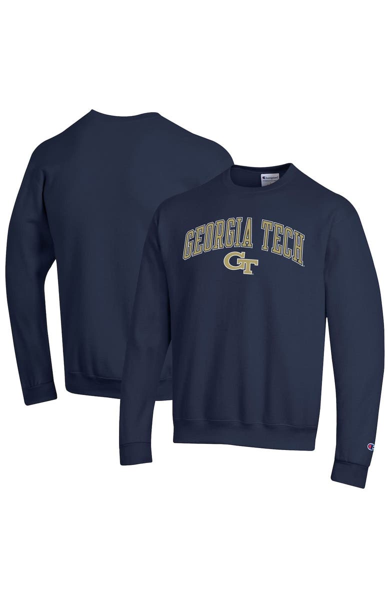 Champion Men's Champion  Navy Georgia Tech Yellow Jackets Arch Over Logo Pullover Sweatshirt, Main, color, Navy