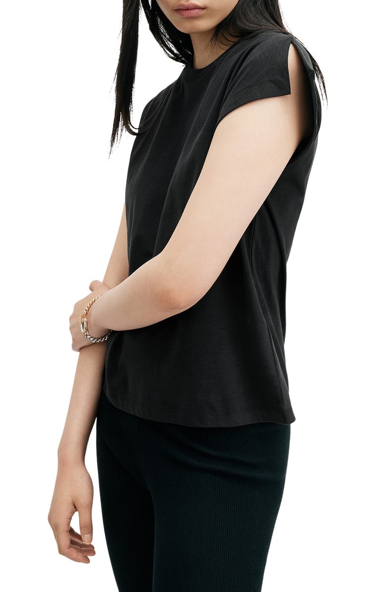 AllSaints Rue Slit Sleeve Cotton T-Shirt, Alternate, color,