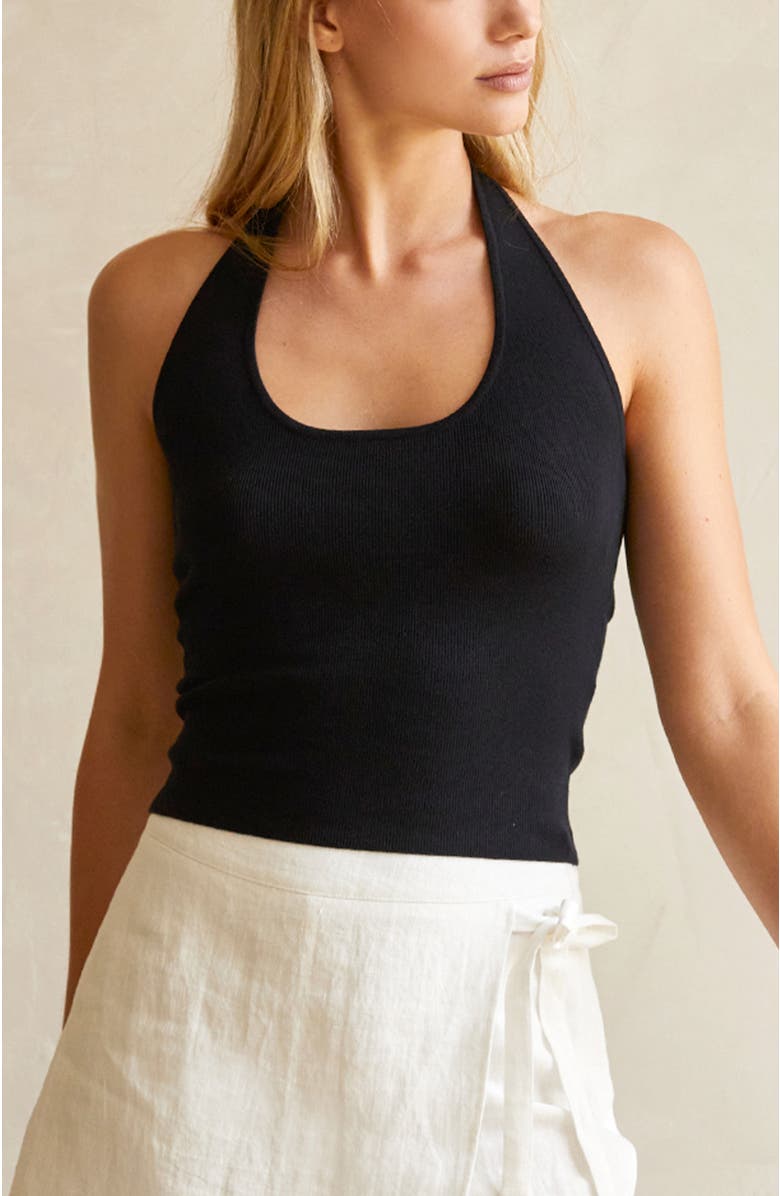 CRESCENT Halter Knit Top, Main, color,
