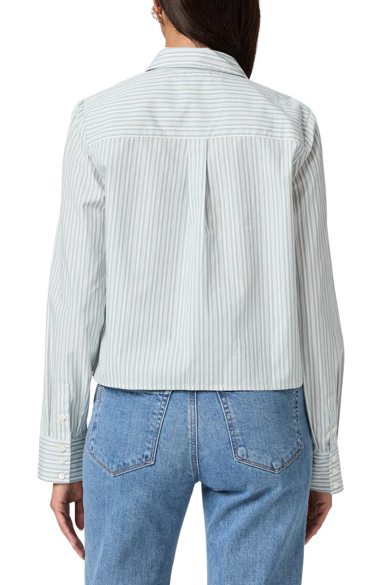 PAIGE Hettie Stripe Cotton Button-Up Shirt, Alternate, color, Surf/White