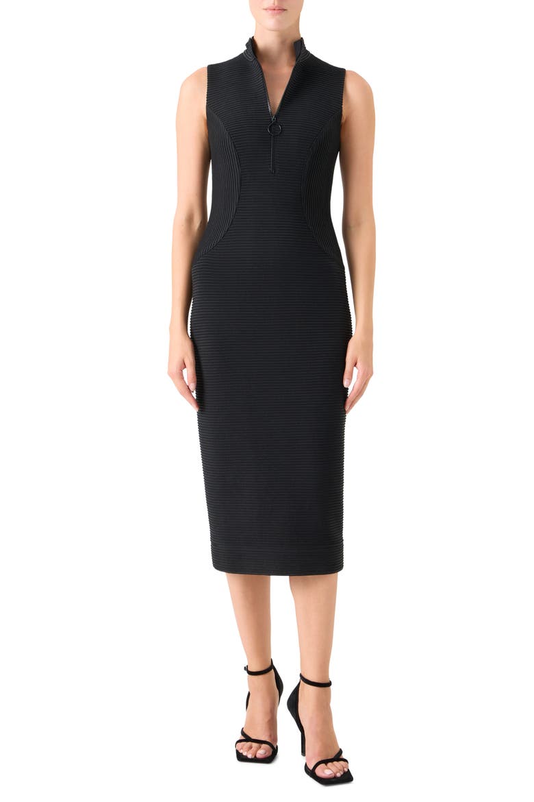 Sleeveless Ottoman Knit Sheath Dress, Main, color, BLACK