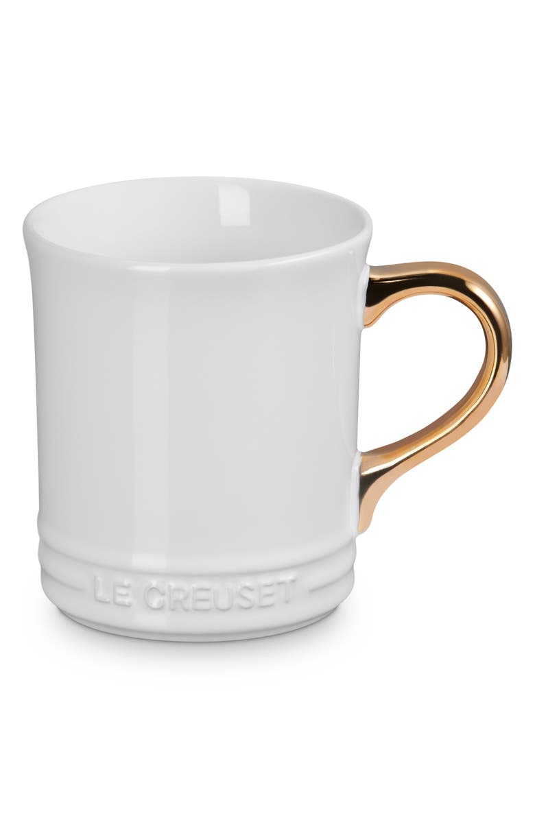 Le Creuset Vancouver 14-Ounce Gold Handle Mug, Main, color, White