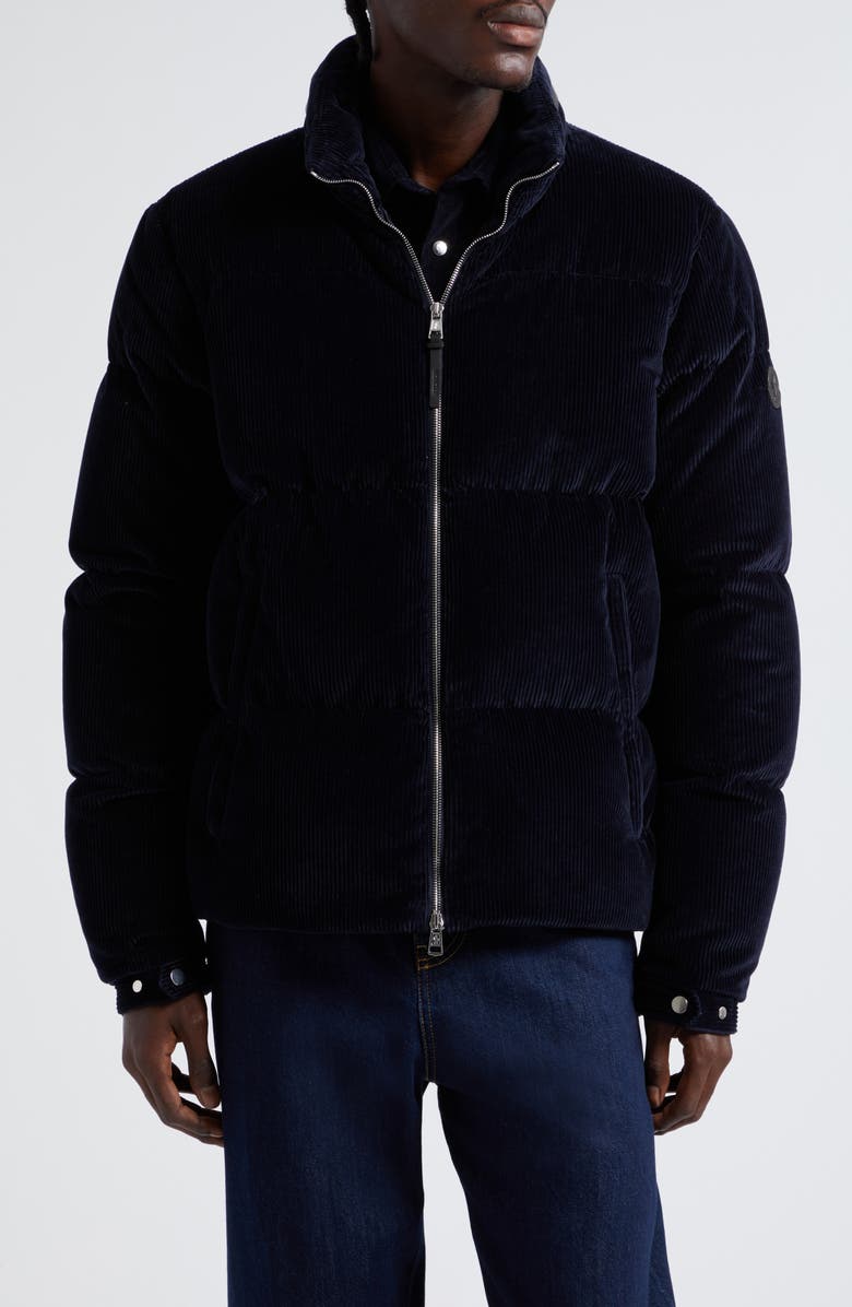 Moncler Besbre Quilted Corduroy Short Down Puffer Jacket, Main, color,