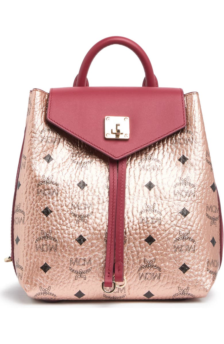 MCM MFO Colorblock Leather Backpack, Main, color,