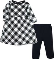 Hudson Baby Quilted Cotton Dress and Leggings