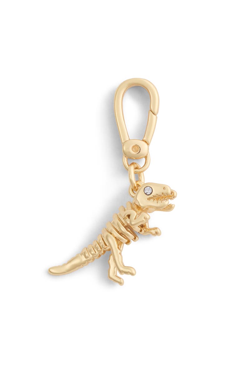 Rexy Skeleton Charm, Alternate, color, SHINY GOLD