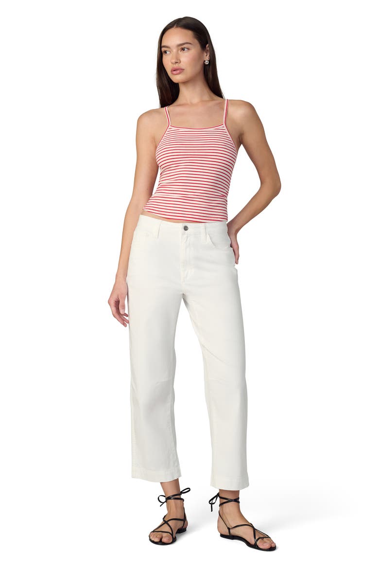 The Everyday Stripe Tank Top, Alternate, color, WHITE/ CHERRY RED STRIPES