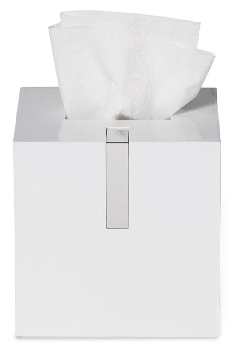 Houston Street Tissue Box, Alternate, color, WHITE