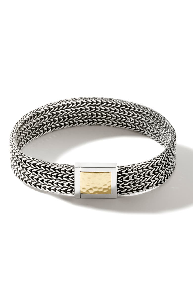 John Hardy Classic Chain Hammered Station Bracelet, Main, color, 