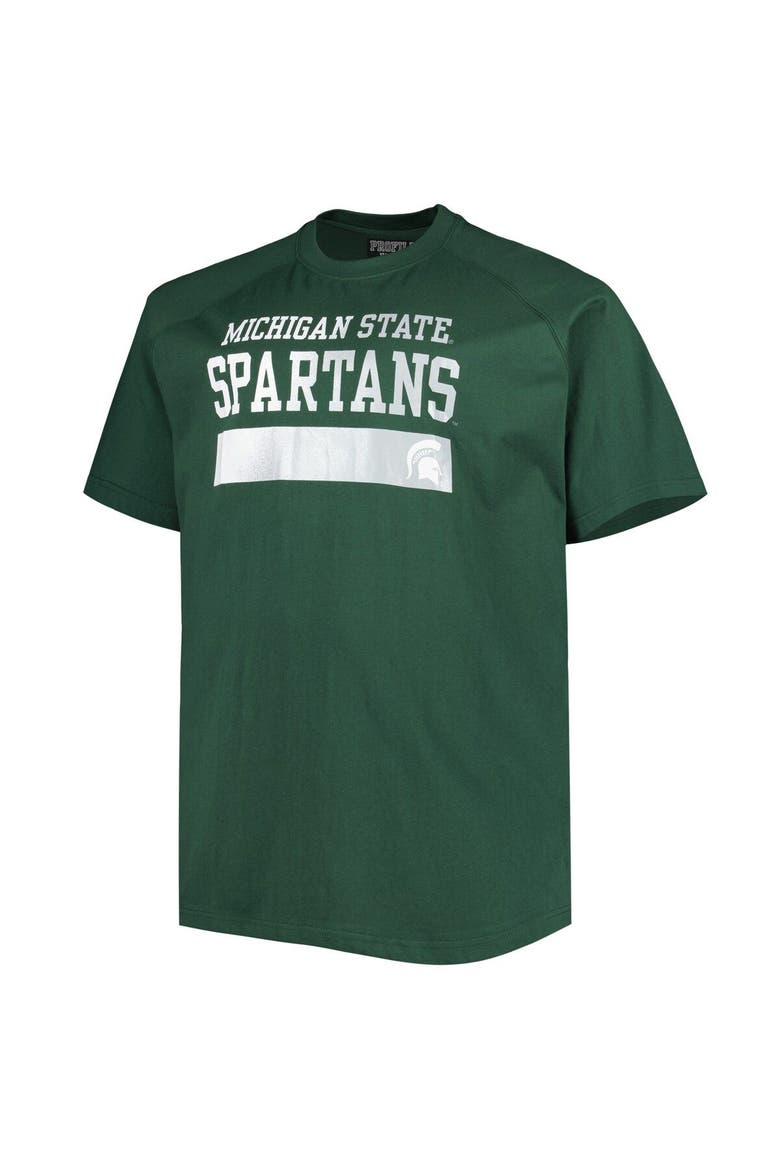 Men's Green Michigan State Spartans Big & Tall Raglan T-Shirt, Alternate, color, Green