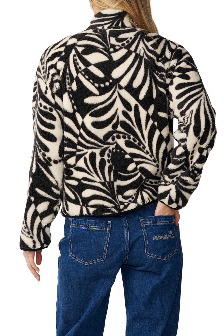 Party Wave Polar Fleece Jacket, Alternate, color, BLACK/ WHITE