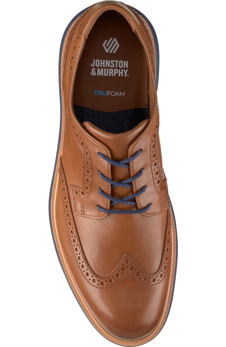 Johnston & Murphy Larkin Wingtip Derby, Alternate, color, Tan Italian Calfskin