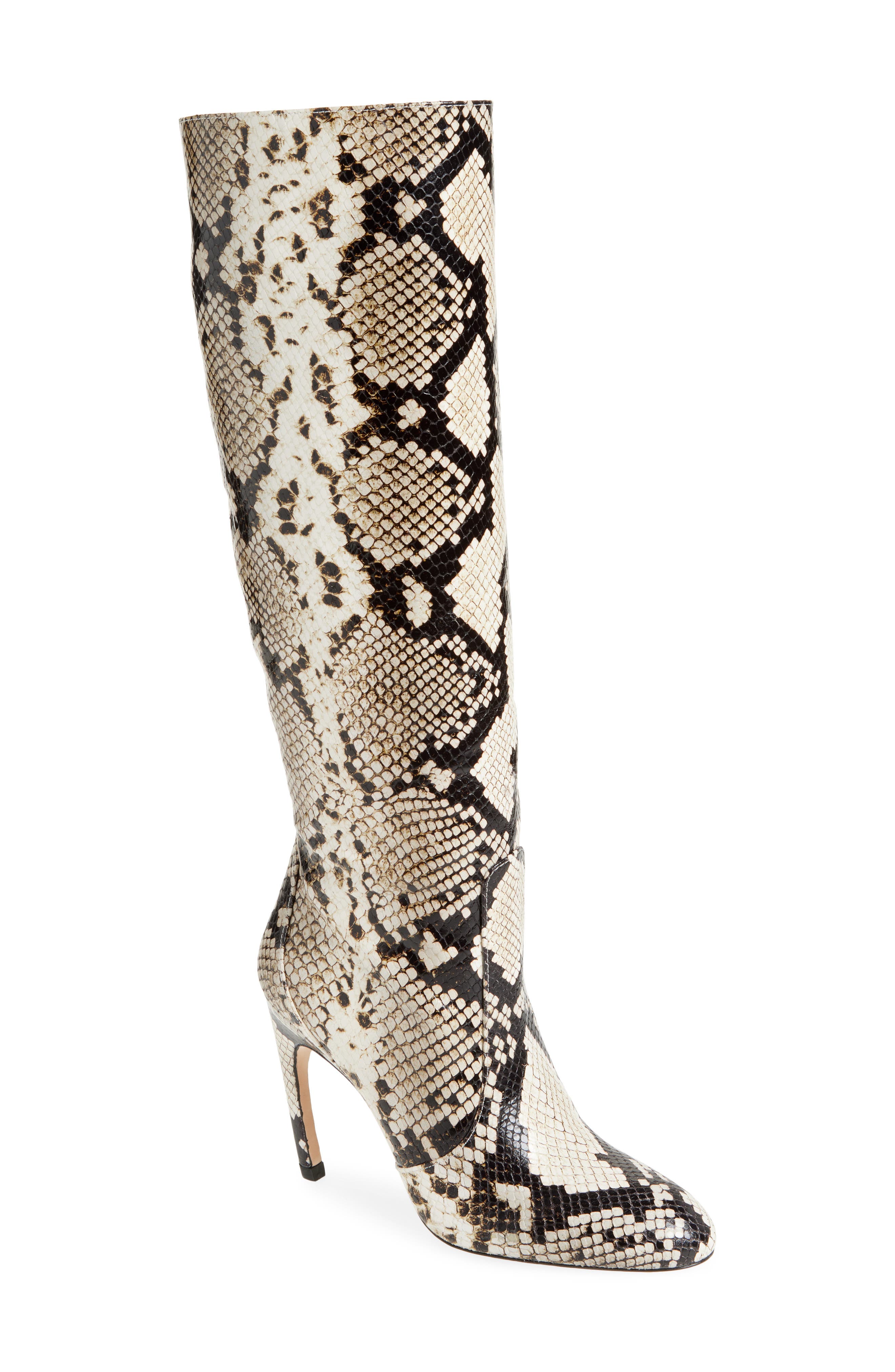 Stuart Weitzman Snakeskin Embossed Slouch Boot, Main, color, 