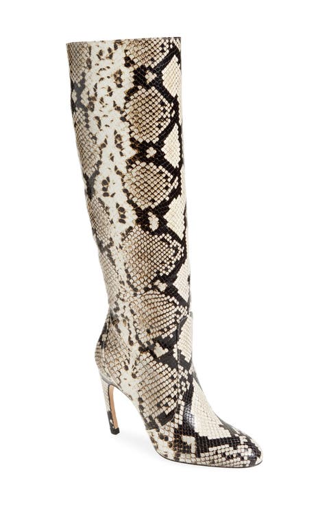 Snakeskin Embossed Slouch Boot (Women)