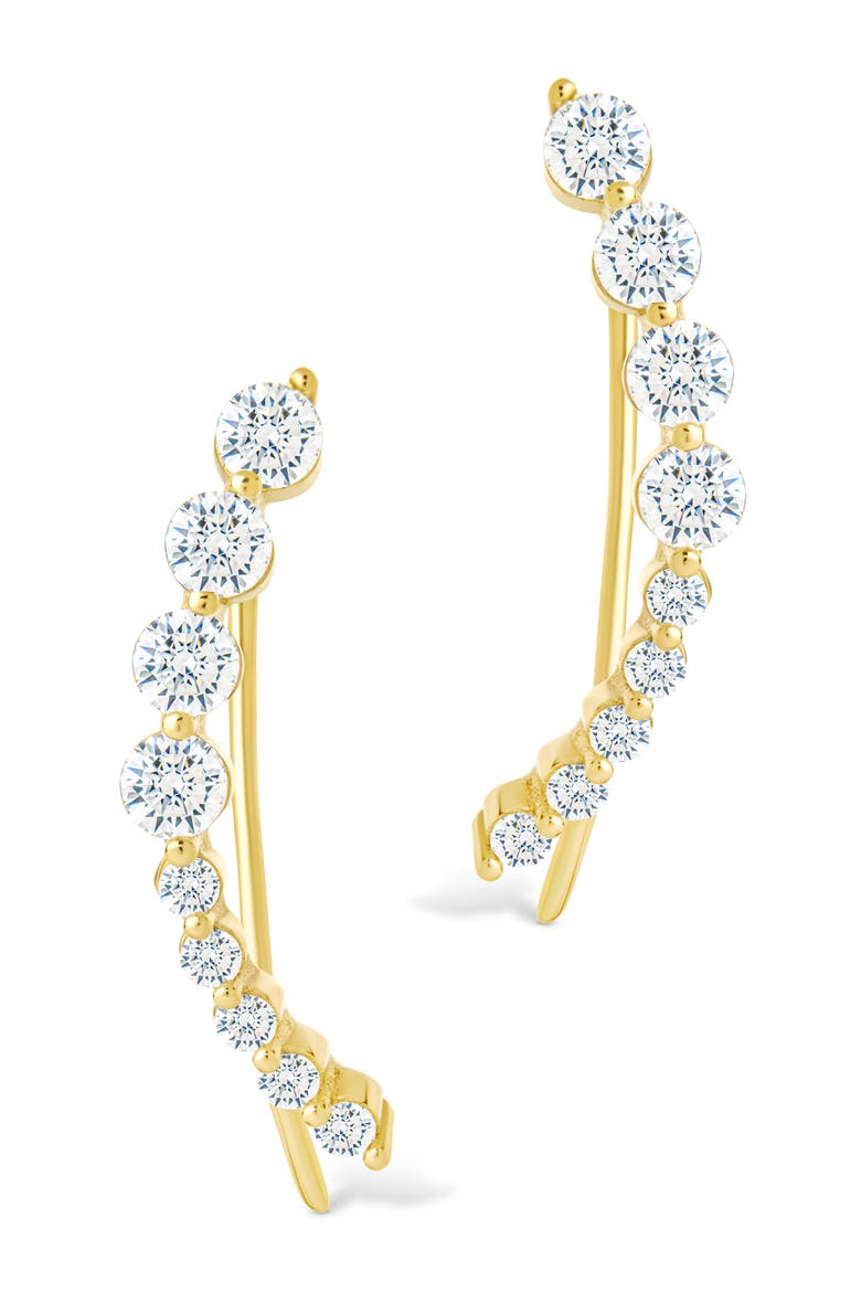 Brilliant Cubic Zirconia Single Ear Crawler, Alternate, color, GOLD