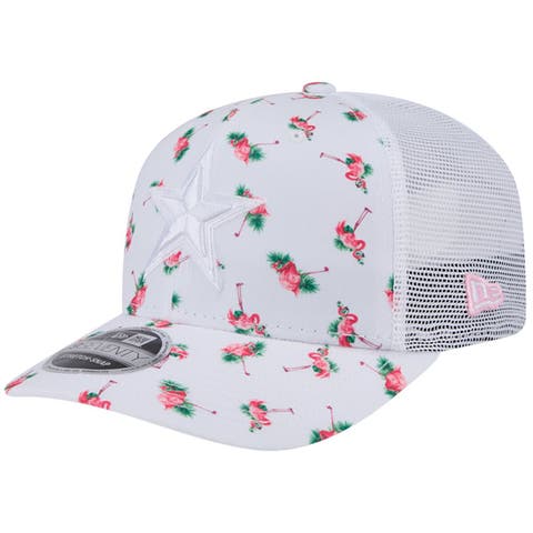 Men's New Era White Dallas Cowboys Adventure Flamingo Pattern 9SEVENTY Stretch-Snap Hat