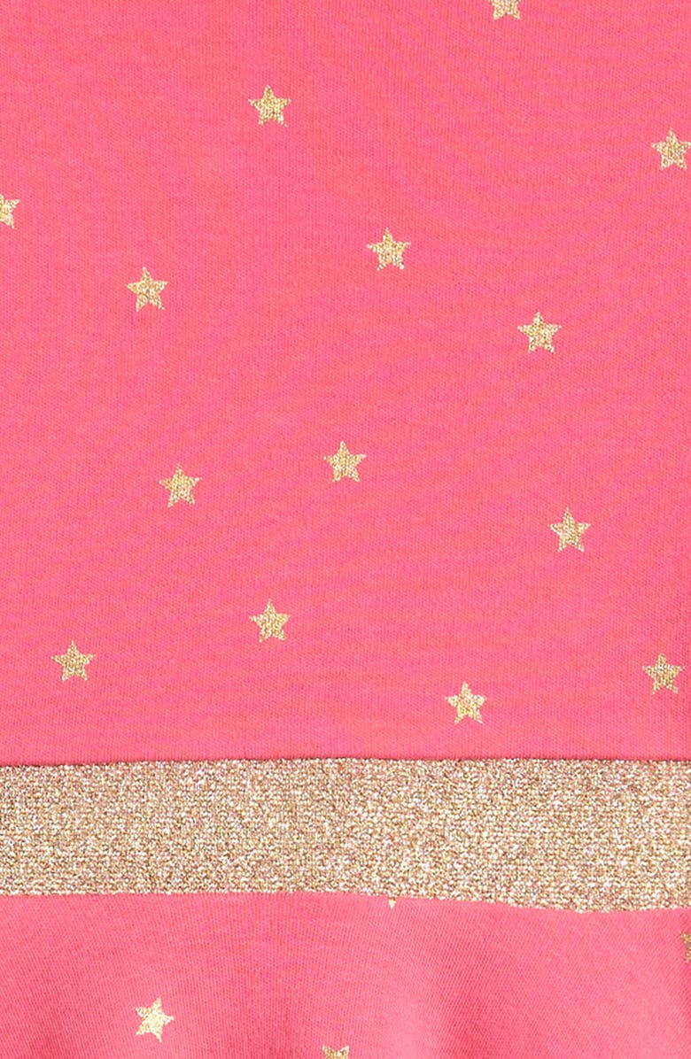 Mini Boden Kids' Mabel Foil Star Long Sleeve Cotton Twirly Dress, Alternate, color, 