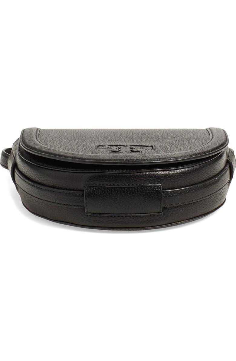 Tory Burch 'Serif T' Leather Saddle Bag, Alternate, color,