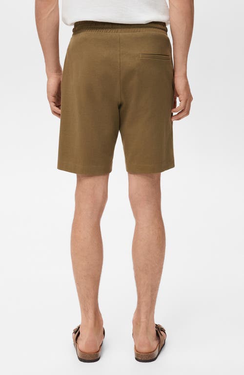 Mango Drawstring Cotton Bermuda Short In Brown