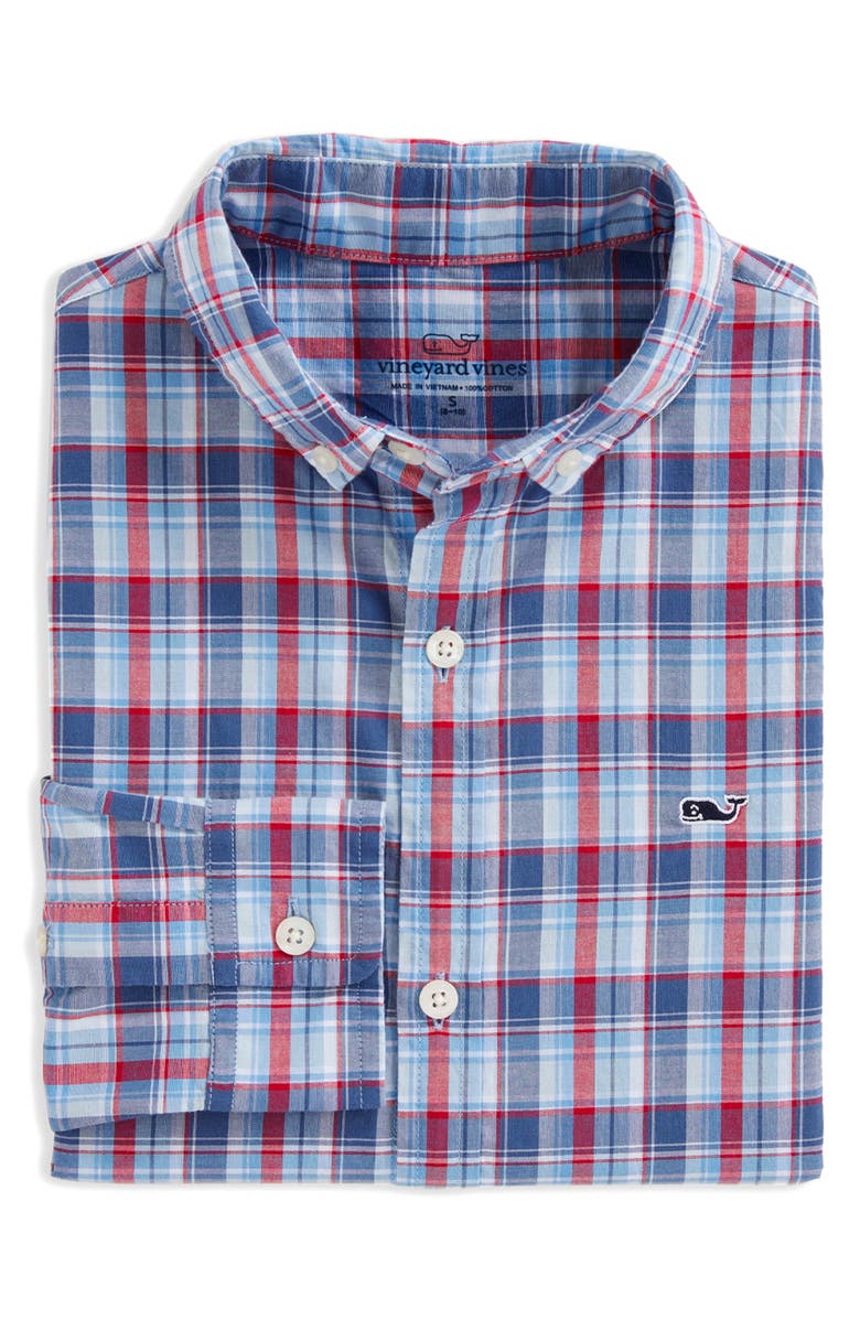 vineyard vines Williams Whale Plaid Button-Down Shirt, Main, color,