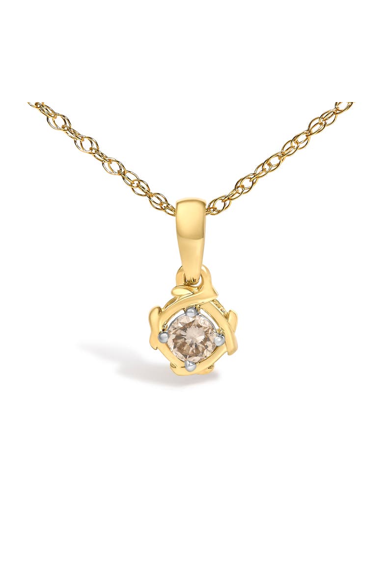 Haus of Brilliance 14K Yellow Gold Plated Sterling Silver 1/5 Cttw Diamond Swirl Pendant Necklace, Alternate, color, Yellow Gold Over Silver