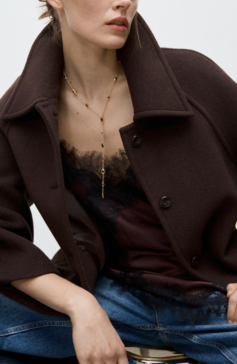 MANGO Crystal Y-Necklace, Alternate, color, Gold