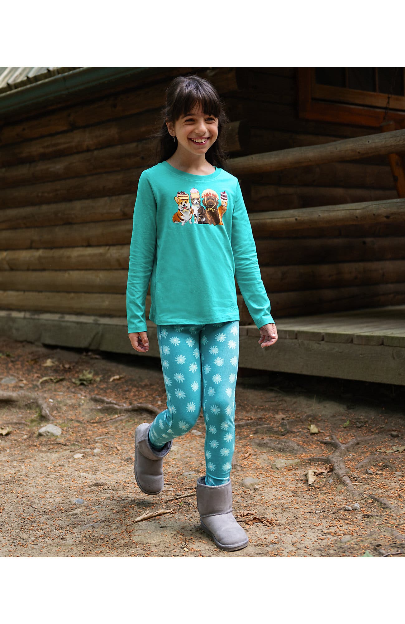 Floral/Baltic Teal