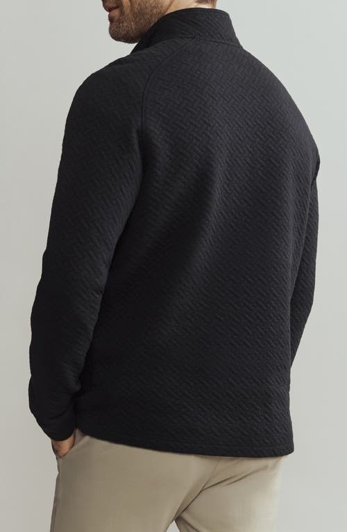 Rhone Quilted Pullover Cotton Blend Sweatshirt In Black
