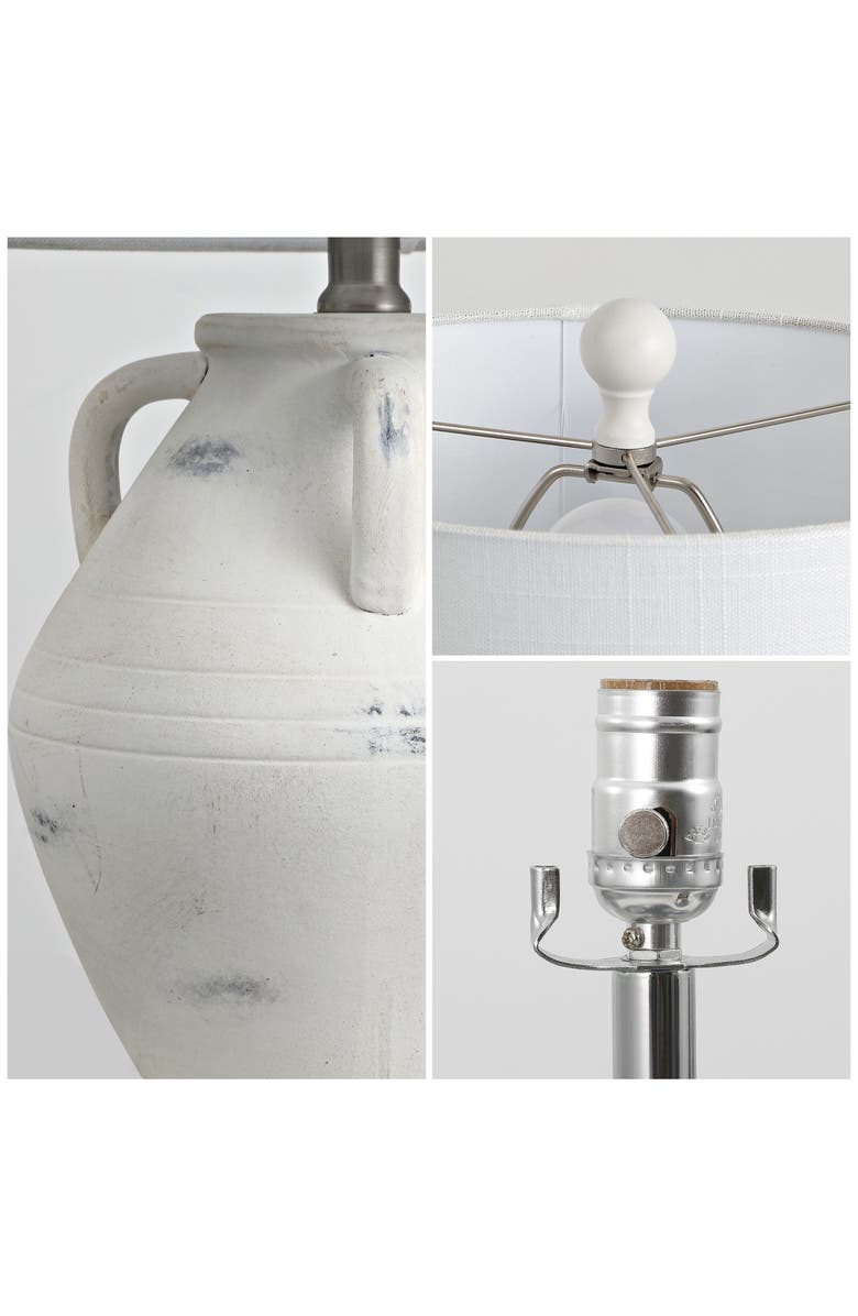 JONATHAN Y Altea 20.5" Rustic Coastal Pottery Jar LED Table Lamp, Alternate, color, White