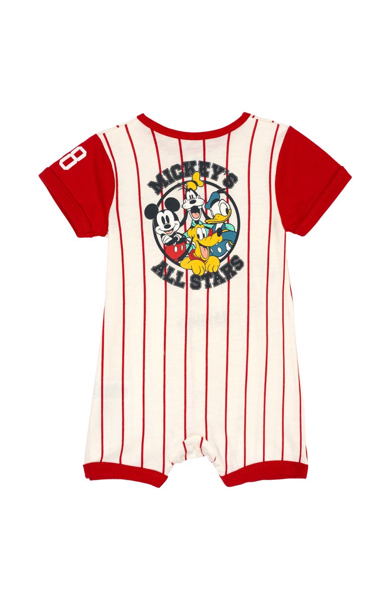 Disney Mickey Mouse Athletic One Piece Romper, Alternate, color, Red Mickey Mouse