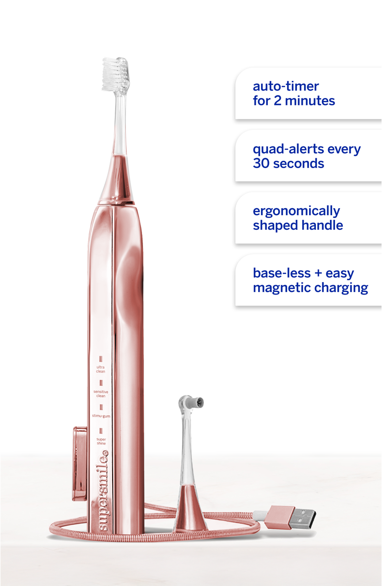 Supersmile Zina45 Sonic Pulse Toothbrush, Main, color, Chrome Rose