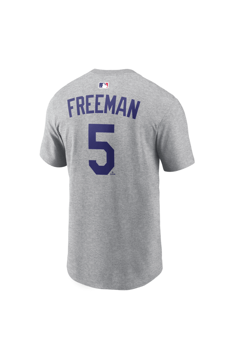 Nike Men's Nike Freddie Freeman Heather Gray Los Angeles Dodgers Name & Number T-Shirt, Alternate, color, Heather Gray
